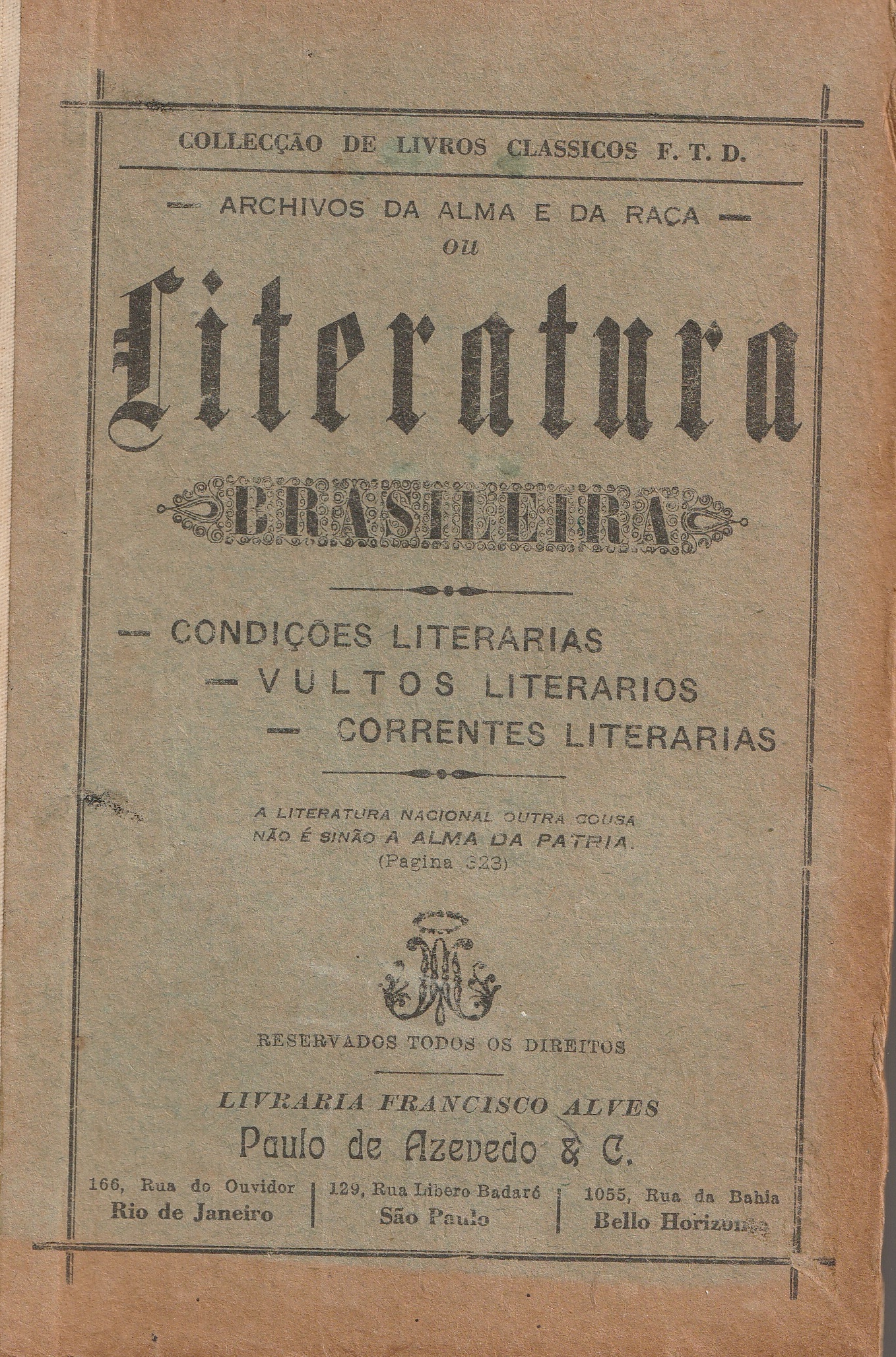 1930: Literatura Brasileira FTD.